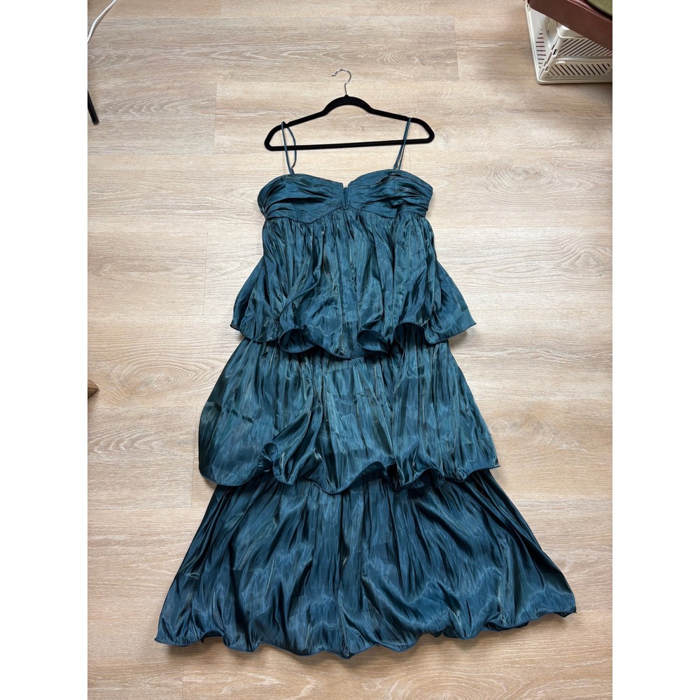 NWT TCEC Altard State Tiered Maxi Dress Gown Women's Large Color Teal
